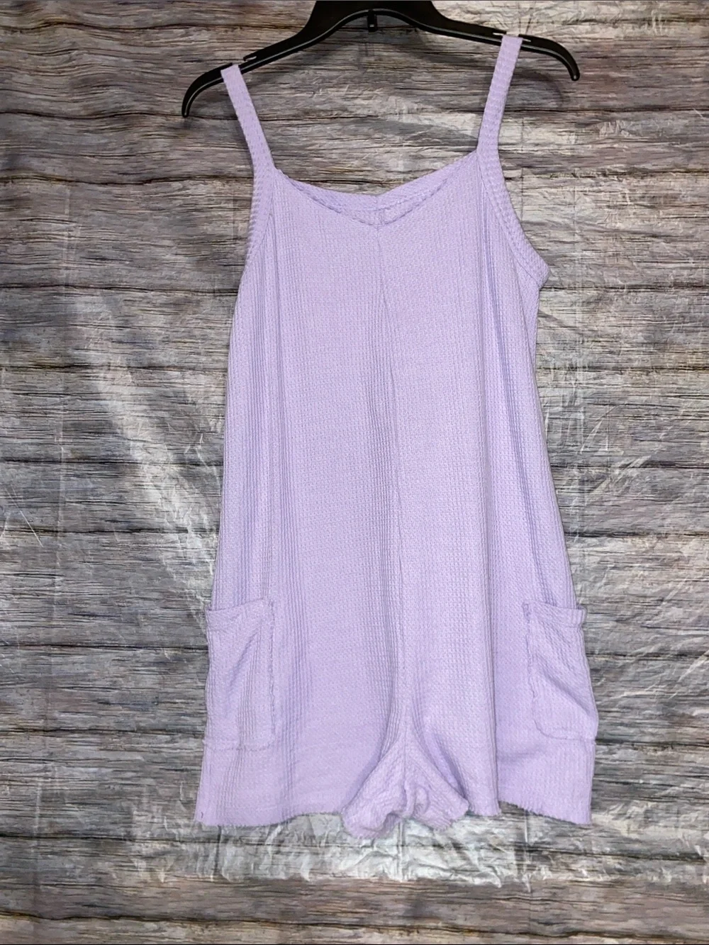 SO Lavender Waffle Knit Romper